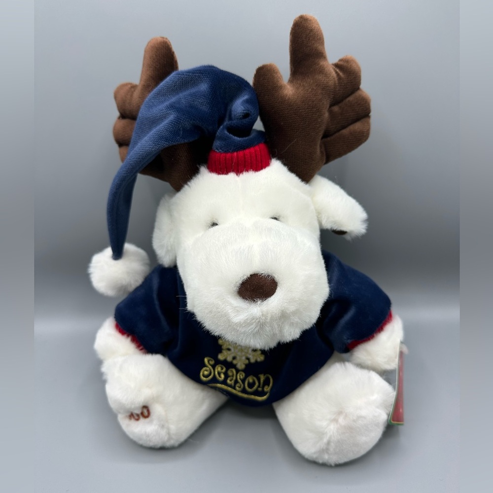 Vintage 2000 Y2K Snowflake Friends Moose Plush Christmas decor